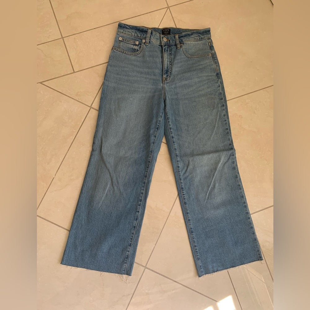 J Crew wide leg cropped jeans